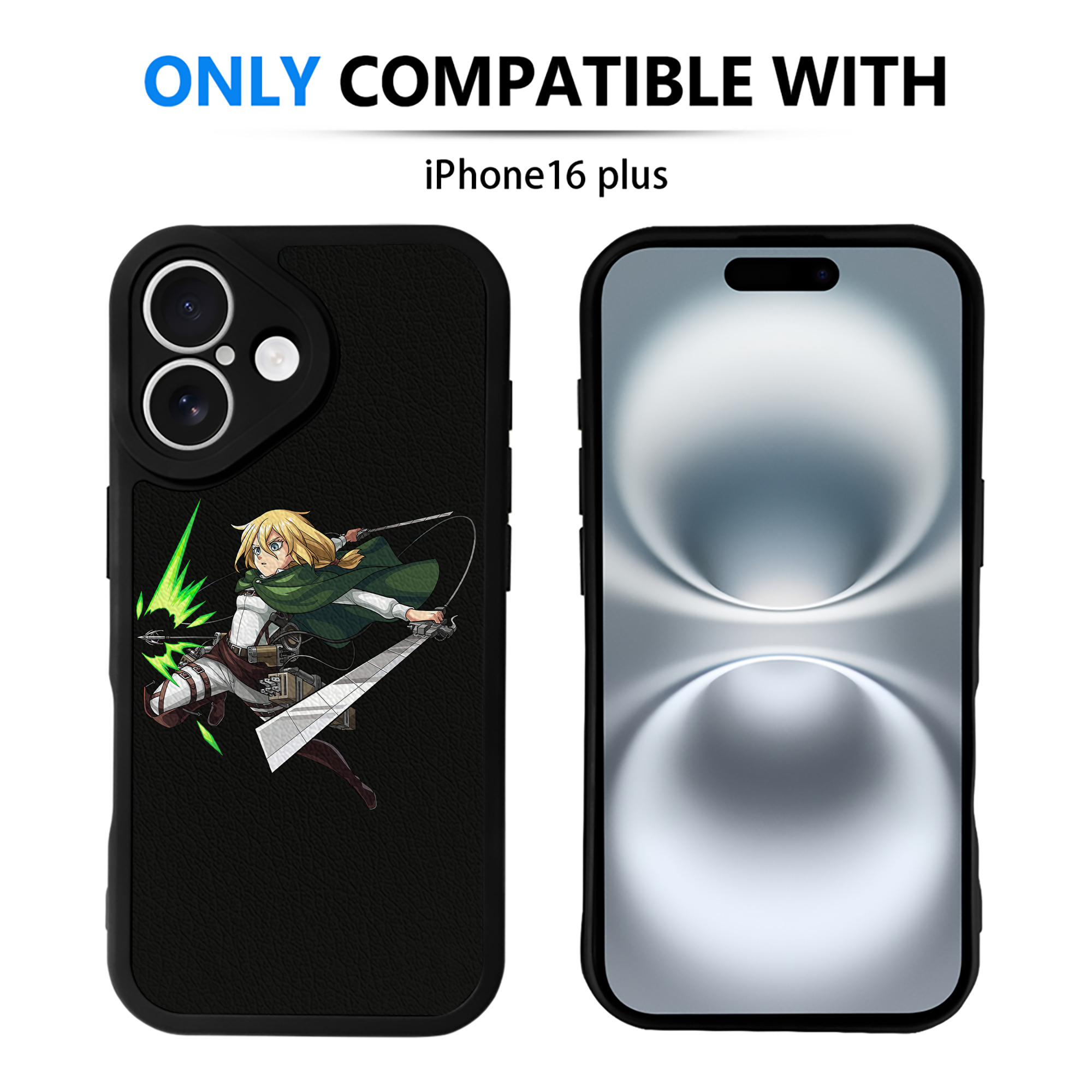 （画像用） 進撃の巨人 クリスタ·レンズ Attack on Titan Christa Lenz 【iPhone 16シリーズ対応】シリコンスマホケース（レザー調） 材質：シリコン